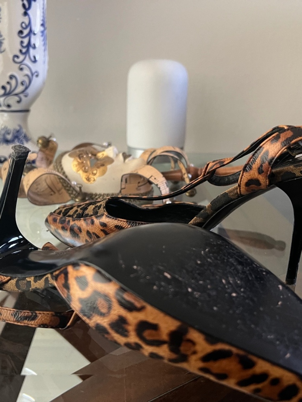 Prada animal print sandals
